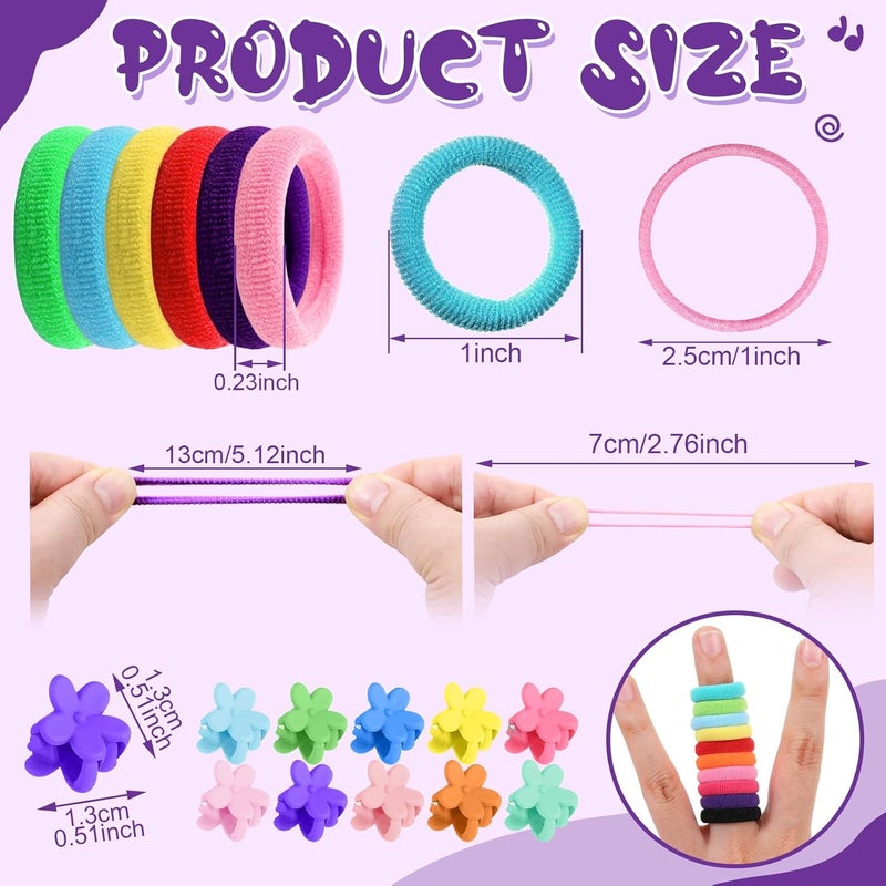 AuraRay 360PCS Soft Cotton Hair Ties for Toddlers & Baby - No Damage Elastics Seamless Ponytail Holders for Little Girls Daily Hair Accessories, Multicolor - Image 2